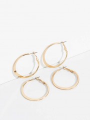 Basic Grandes Hoop-Earrings Комплект халки в златисто