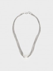 Short Necklace With Sphere Късо сребристо колие
