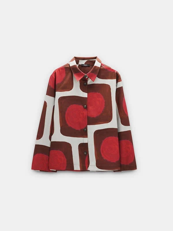 Дамска риза с дълъг ръкав и интересен принт от лиоцел Дамска риза с дълъг ръкав и интересен принт от лиоцел